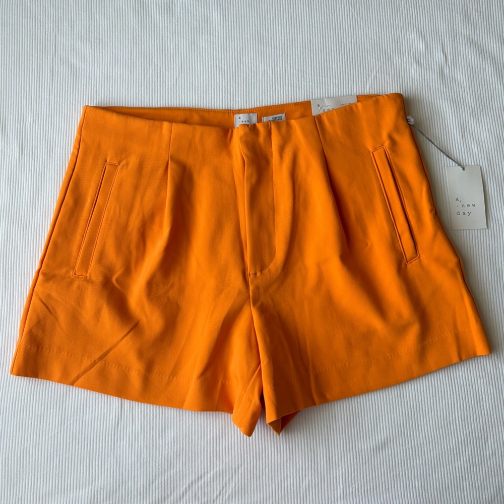 A New Day | Stretch Midi Shorts | Glory Orange | Tailored | High Rise
